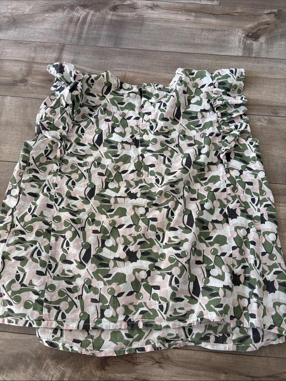Bonpoint Cream Skirt with Green Leaf Print - Picture 4 of 5